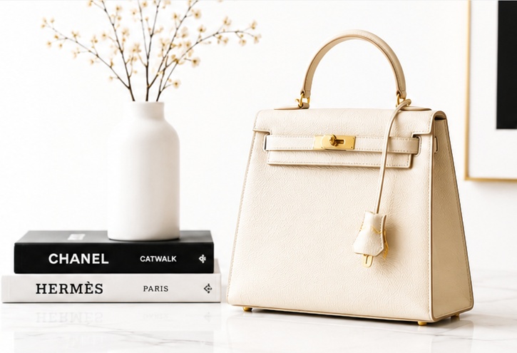 Luxury handbag still life
